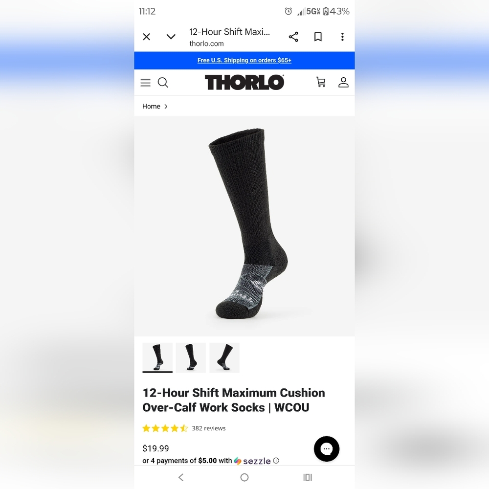 Thorlo Black Casual Socks for Men